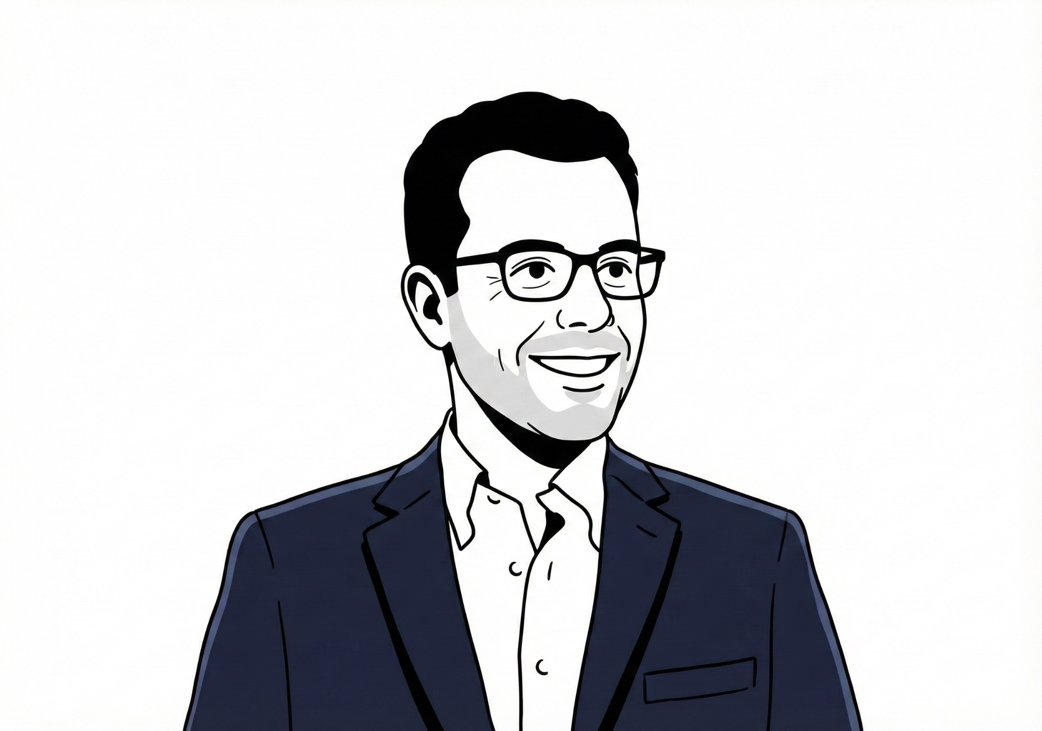 Retrato ilustrado de Isaac Bosch